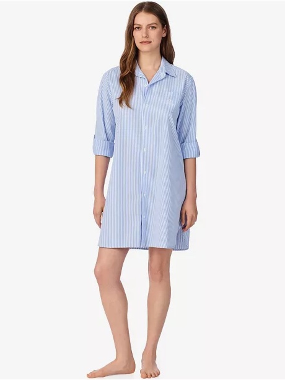 Lauren Ralph Lauren Sleepshirt Pajamas Cotton Long Sleeve Striped Size XS Preppy